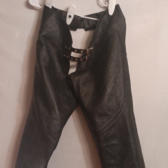 Street&steel Black Leather Pants with Studded Belt Size XL - Picture 2 of 8